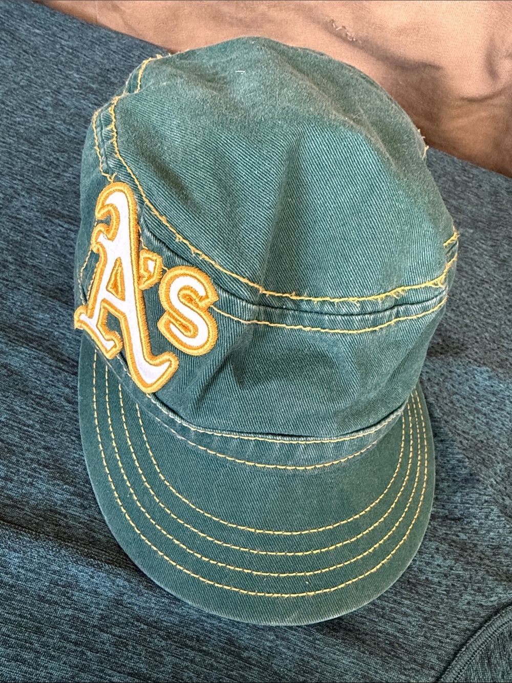 Oakland A's Green Baseball Cap with Yellow Embroidered Logo